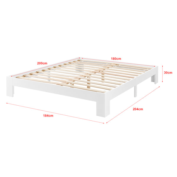 Cadre de Lit Simple Raisio à Matelas à Mousse à Froid Pin [en.casa]