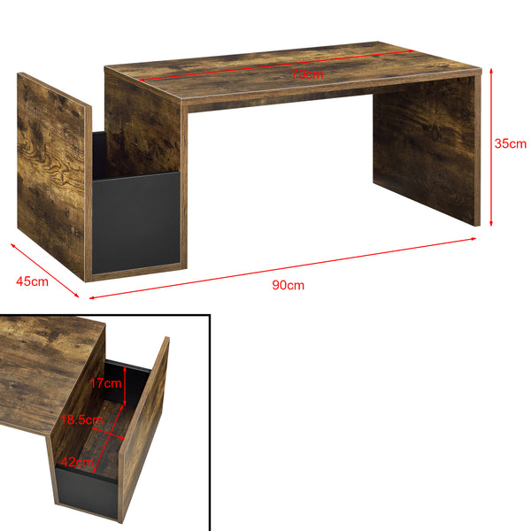 Couchtisch Bollnäs 90x45x35 cm mit Ablagefach versch. Farben en.casa
