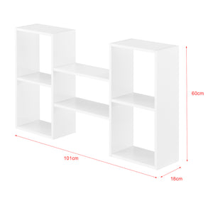 Mensola a Parete Lillesand con 5 Vani Ripiani Portaoggetti 101 x 18 x 60 cm - Bianco Opaco [en.casa]

