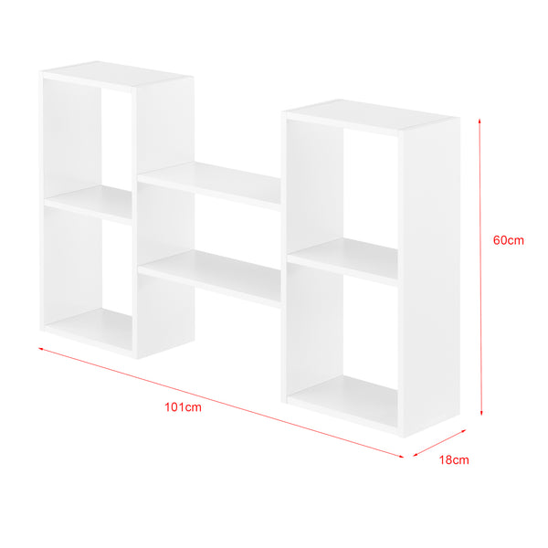 Mensola a Parete Lillesand con 5 Vani Ripiani Portaoggetti 101 x 18 x 60 cm - Bianco Opaco [en.casa]


