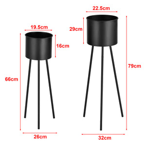 Cache-Pot Dalhem Métal Tailles Différentes Noir [en.casa]