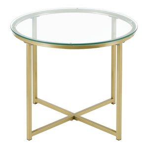Beistelltisch Alavieska Stahlgestell 50 x 42 cm Gold en.casa