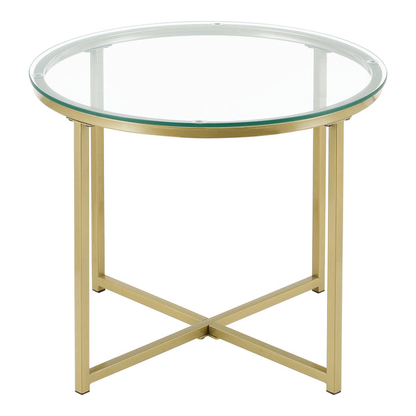 Beistelltisch Alavieska Stahlgestell 50 x 42 cm Gold en.casa