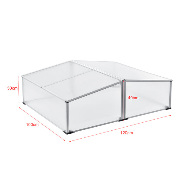 Châssis de Jardin Mossel Double Relevable Polycarbonate 100x120x40 cm [en.casa]