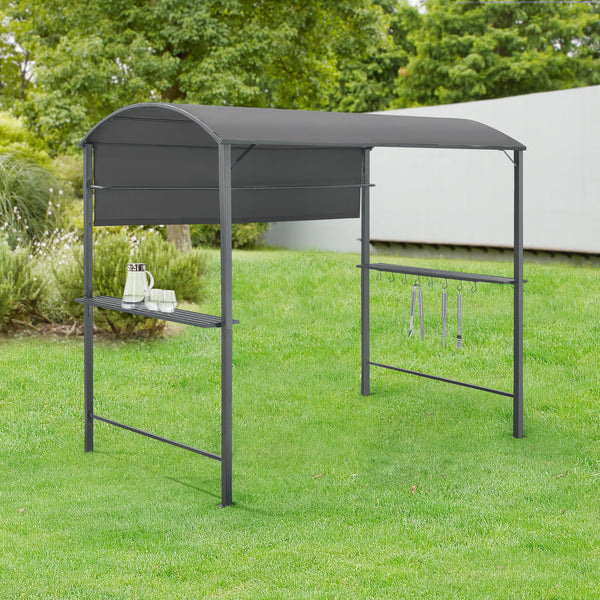 Grillpavillon Pyrgos 215 x 220 x 140 cm Dunkelgrau en.casa