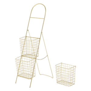 Dekoleiter mit Metallkörben Metall Messing 107x27x55cm en.casa