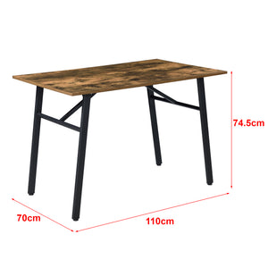 Esstisch Flatanger 110x70x75cm für 4 Personen Dunkler Holzton [en.casa]