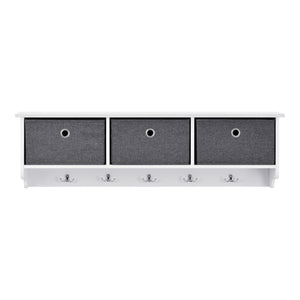 Portemanteau Mural Horsens 30 x 100 x 20 cm Blanc Gris Argenté [en.casa]