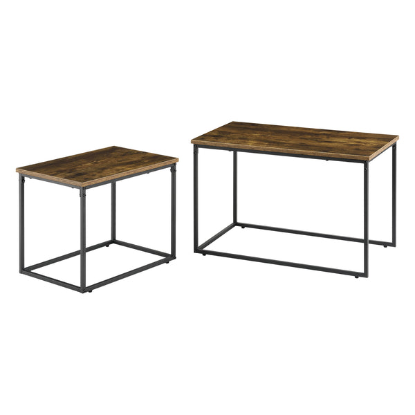Set de 2 tables basses gigognes Härnösand effet bois foncé [en.casa]