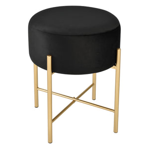 Tabouret Rembourré Rond Kungälv 44 x 35 cm [en.casa]