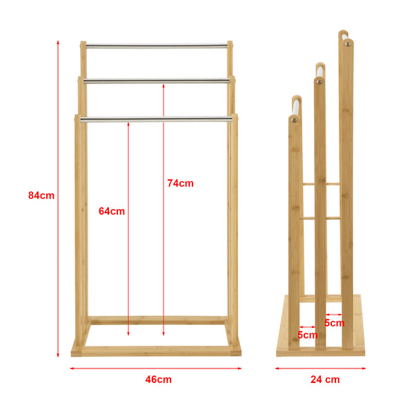 Meuble porte-serviettes Porsanger 46 x 24 x 84 cm Naturel [en.casa]