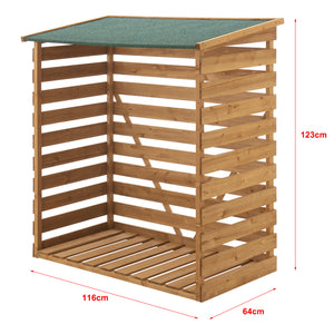 Brennholzunterstand 123x116x64cm Natur Tannenholz [en.casa]