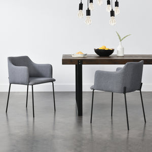 Lot de 2 Chaises Rembourrées Krakau 76 x 52 x 53 cm Gris Foncé [en.casa]