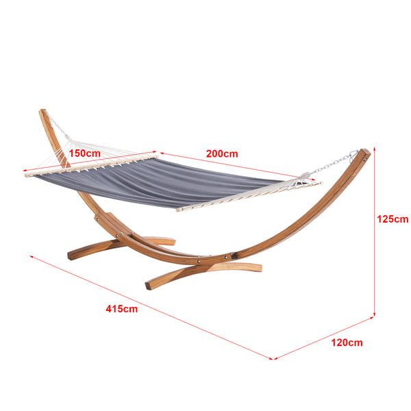 Hamac avec Grand Cadre en Bois Langadia 415 x 120 x 125 cm [en.casa]