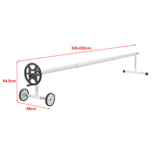 Avvolgitore Mobile 'Amorgo' per Telo da Piscina e Solare, Barra Telescopica Regolabile tra 300 - 630 cm [en.casa] 