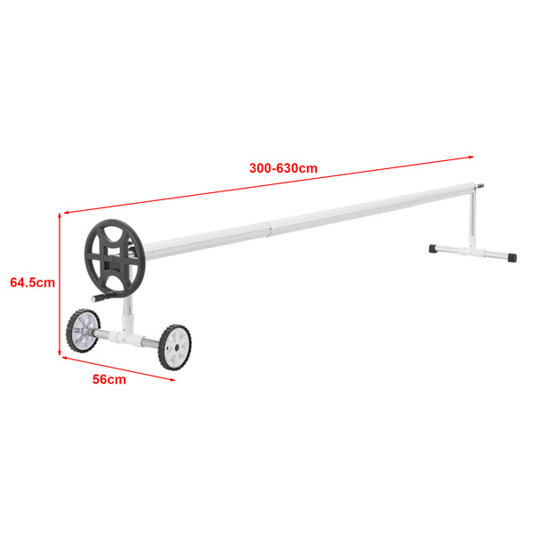 Avvolgitore Mobile 'Amorgo' per Telo da Piscina e Solare, Barra Telescopica Regolabile tra 300 - 630 cm [en.casa] 