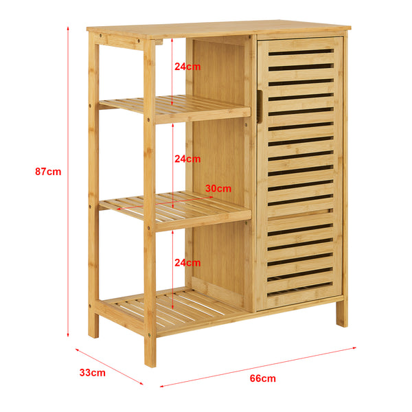 Meuble de rangement Vetlanda avec étagère pour salle de bain bambou [en.casa]