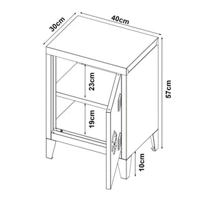 Table de chevet Inari en acier laminé 57 x 40 x 30 cm [en.casa]