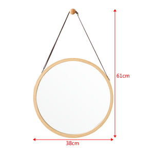 Bambus Wandspiegel Bykle rund 38 cm [en.casa]