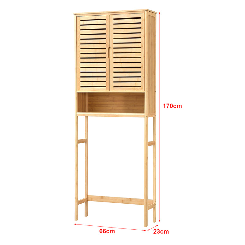 Schizzo in scala Mobile Contenitore Geta Scaffale Sopra WC 170 x 66 x 23 cm - Bambù Naturale [en.casa]