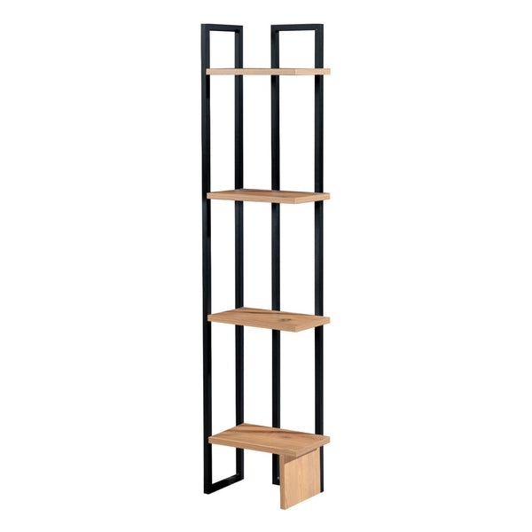 Standregal Bjergsted mit 4 Ablageflächen 150x36x21 cm Schwarz/Walnuss-Optik [en.casa]