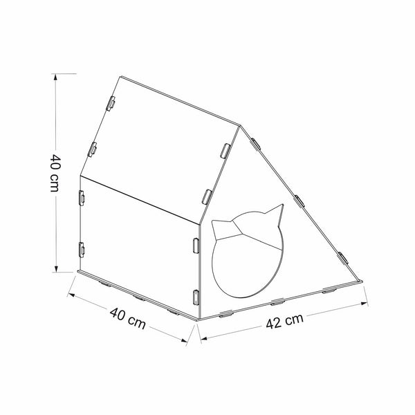 Katzenhaus Lani 40x42x40 cm Weiß [en.casa]