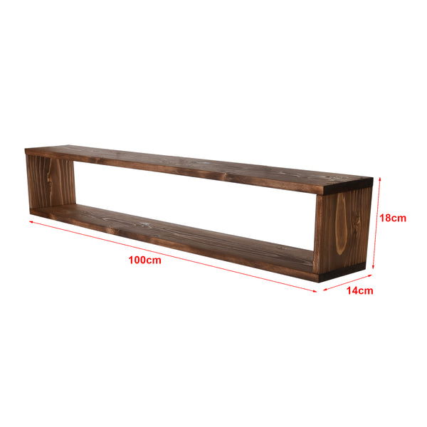 Lot de 3 étagères murales Næstved 100 x 14 x 18 cm pin lasuré [en.casa]