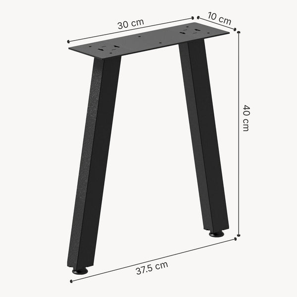 Tischgestell Mariager 2er-Set Stahl 40x37,5 cm Schwarz [en.casa]