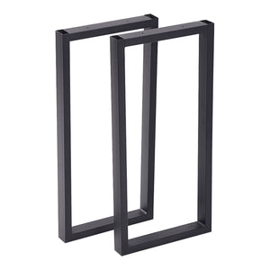 Set di 2 Gambe in Acciaio 'Møldrup' per Mobili Fai da Te (AxL) 56 x 27 cm Rettangolare - Nero Opaco [en.casa]