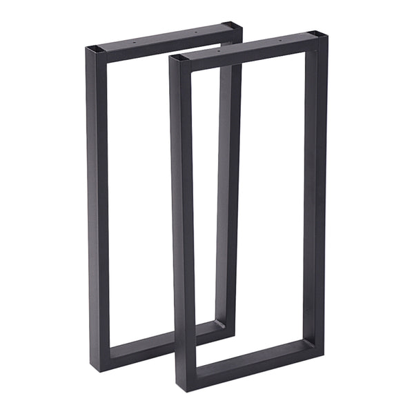 Set di 2 Gambe in Acciaio 'Møldrup' per Mobili Fai da Te (AxL) 56 x 27 cm Rettangolare - Nero Opaco [en.casa]