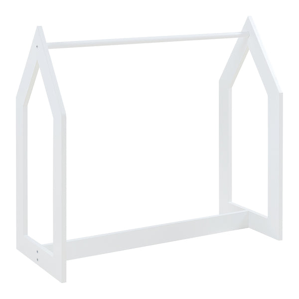 Stand Appendiabiti Værløse per Bambini Porta Abiti a Forma di Casetta 78x75x35 cm Bianco [en.casa] 