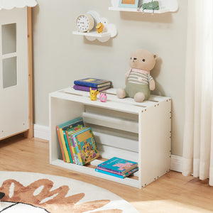Table d'appoint rectangulaire Rønde 43 x 64 x 33 cm blanc [en.casa]