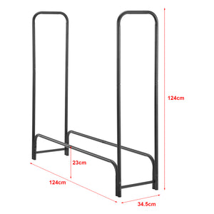 Range-bûches Kwethluk pour intérieur extérieur 124 x 124 x 34,5 cm noir [casa.pro]