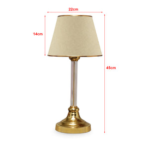 Tischleuchte Paisley 1xE27 Beige / Messingfarben [lux.pro]