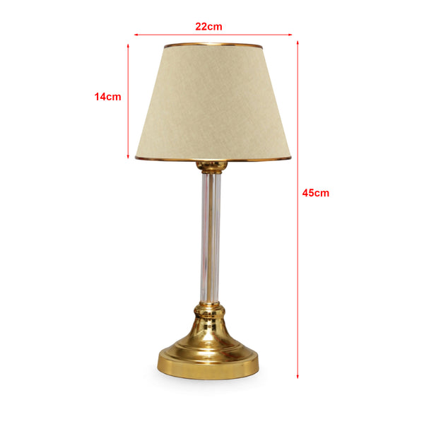 Tischleuchte Paisley 1xE27 Beige / Messingfarben [lux.pro]