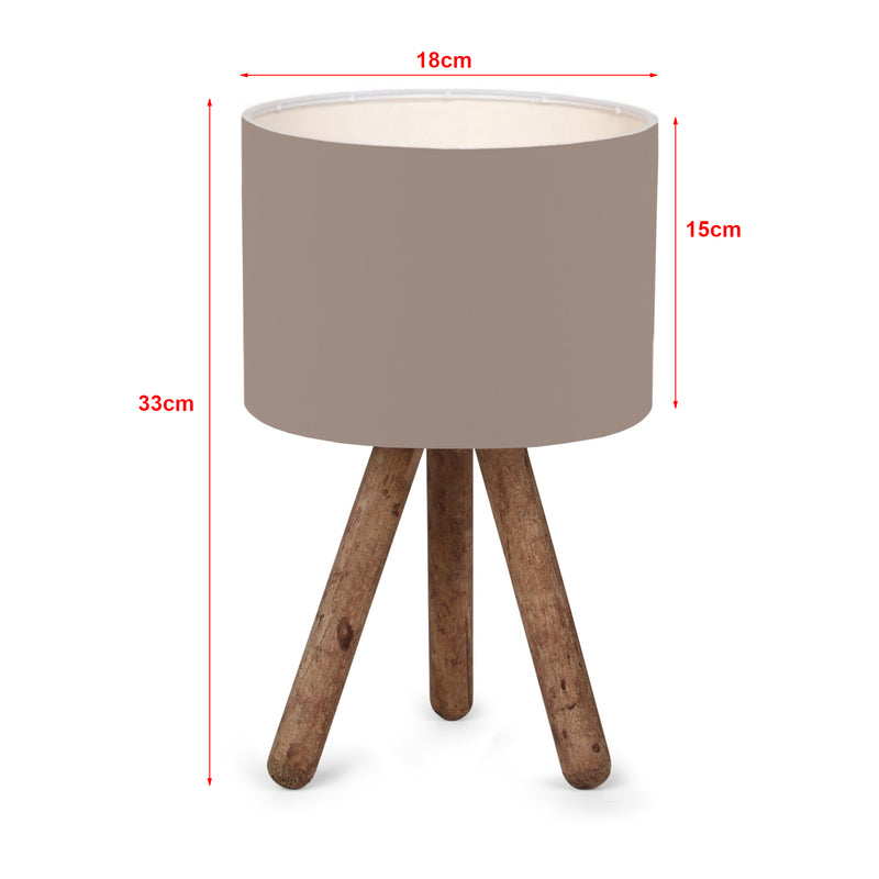 Croquis coté Lampe de bureau Preston E27 hauteur 33 cm bois naturel / sable [lux.pro]