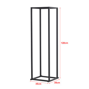 Kaminholzregal Tibro Stahl 35x35x120 cm Schwarz [en.casa]