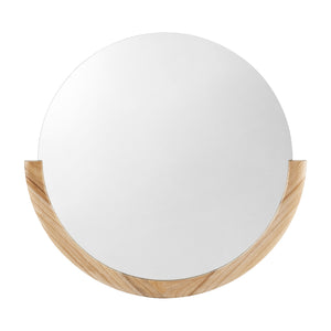 Wandspiegel Atri rund natur mit Rahmen 61x64cm [en.casa]
