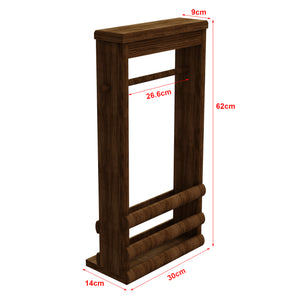 Porte-rouleaux papier WC Thyborøn sur pied barre pin 62 x 30 x 14 cm bois foncé [en.casa]