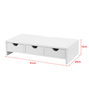 Support d'écran Ruovesi MDF 12 x 51 x 25 cm blanc [en.casa]
