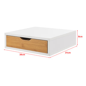 Organisateur de bureau Vieremä MDF 9 x 30 x 31 cm blanc effet bambou [en.casa]