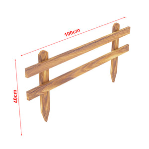 Bordure da Giardino 'Krölpa' in Set da 2 Pezzi Bordo per Aiuole Bordo per Prato in Legno di Pino 2x 100 cm - color Naturale [en.casa]