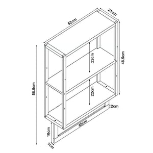 Scaffale da Parete Östra con Portasalviette 58,5 x 52 x 21 cm Bambù Naturale [en.casa] 