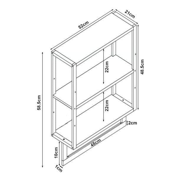 Scaffale da Parete Östra con Portasalviette 58,5 x 52 x 21 cm Bambù Naturale [en.casa] 