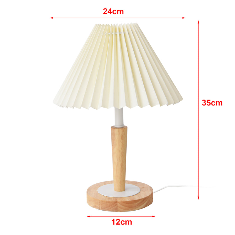 Croquis coté Lampe de table Sittingbourne 35 cm crème effet bois blanc lux.pro