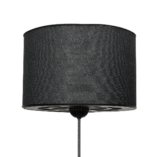 Lampada da Terra 'Malmesbury' Alta 145 cm Lampada a Stelo Diritto Piantana Classica con Paralume Cilindrico - Nero - lux.pro
