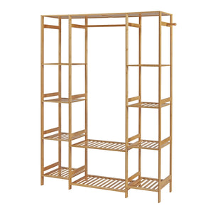 Portant à vêtements Ilomantsi bambou 165 x 122 x 35 cm naturel [en.casa]