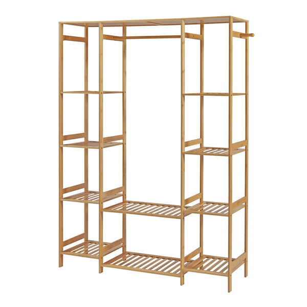 Portant à vêtements Ilomantsi bambou 165 x 122 x 35 cm naturel [en.casa]
