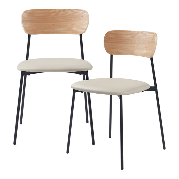 Esszimmerstuhl Jyväskylä 2er Set 78x45x48 cm Beige [en.casa]