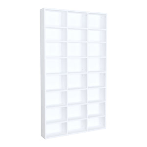 Bibliothèque Askvoll avec 24 étagères panneau de particules 178 x 102 x 16 cm blanc [en.casa]